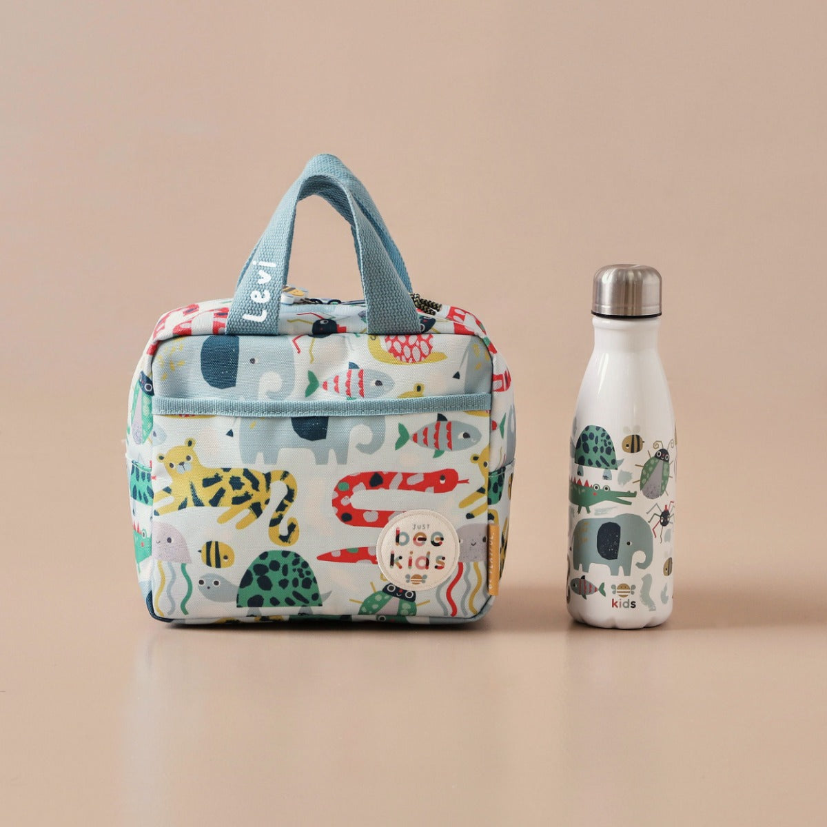 Just Bee Kids Animal Lunch Bag and Water Bottle Set