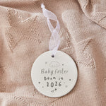 Personalised Born In 2026 Ceramic Hanging Decoration