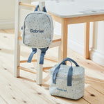 Personalised Blue Spot Backpack & Snack Bag Set