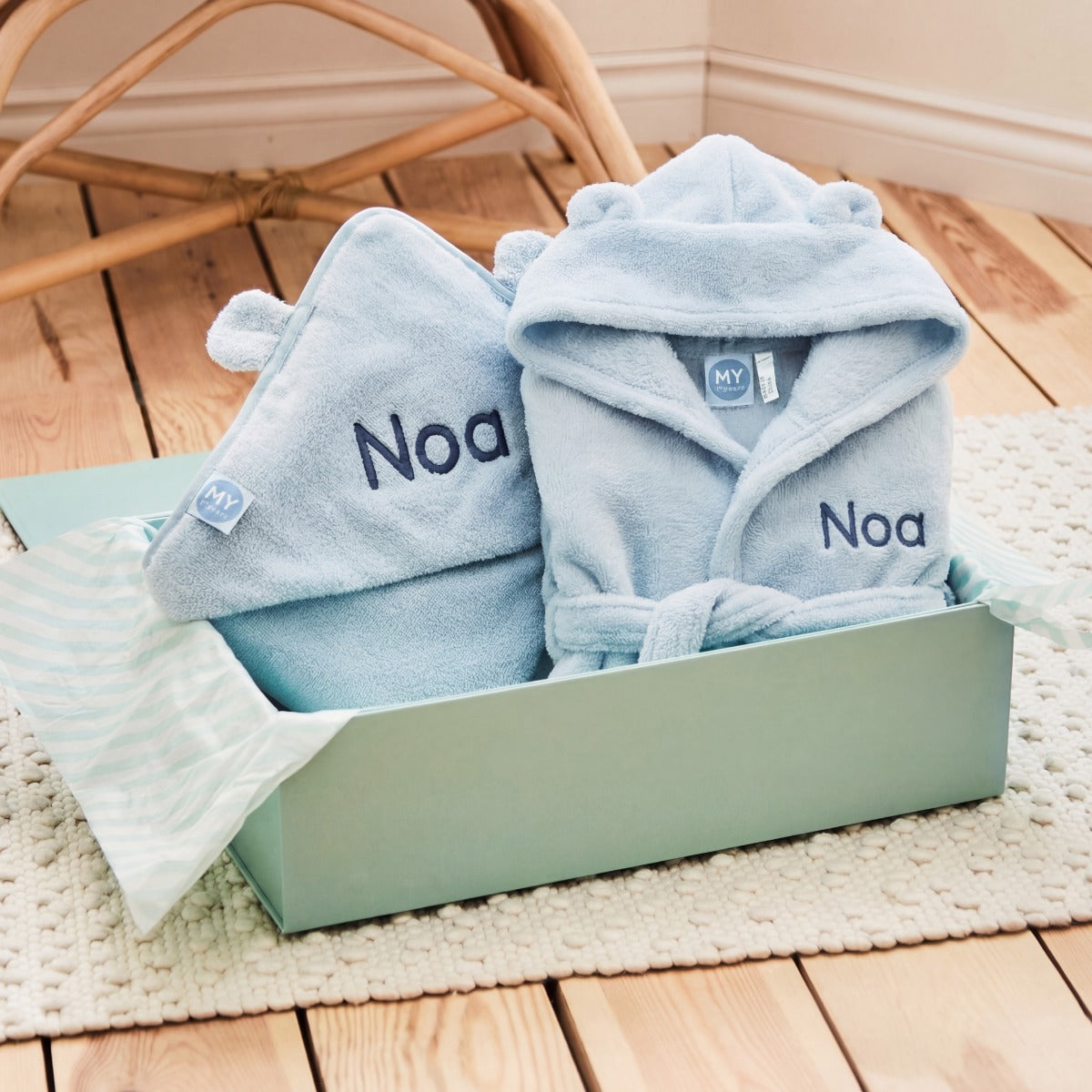 Personalised Blue Towel Gift Set 