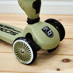 Personalised Scoot and Ride Olive Highway Kick 1 Scooter & Helmet Gift Set