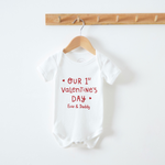 Personalised White 1st Valentine's Day Design Bodysuit