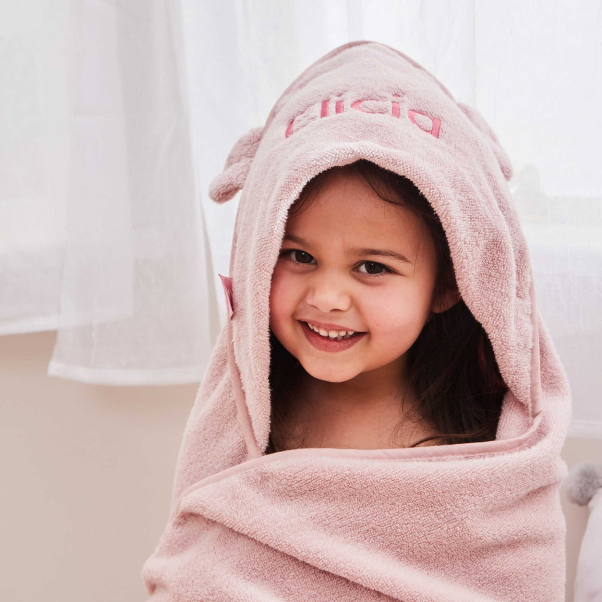 Personalised Pink Hooded Towel