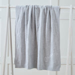 Personalised Grey Star Jacquard Baby Blanket
