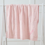 Personalised Pink Star Jacquard Baby Blanket