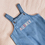 Personalised Patchwork Letters Denim Dungarees