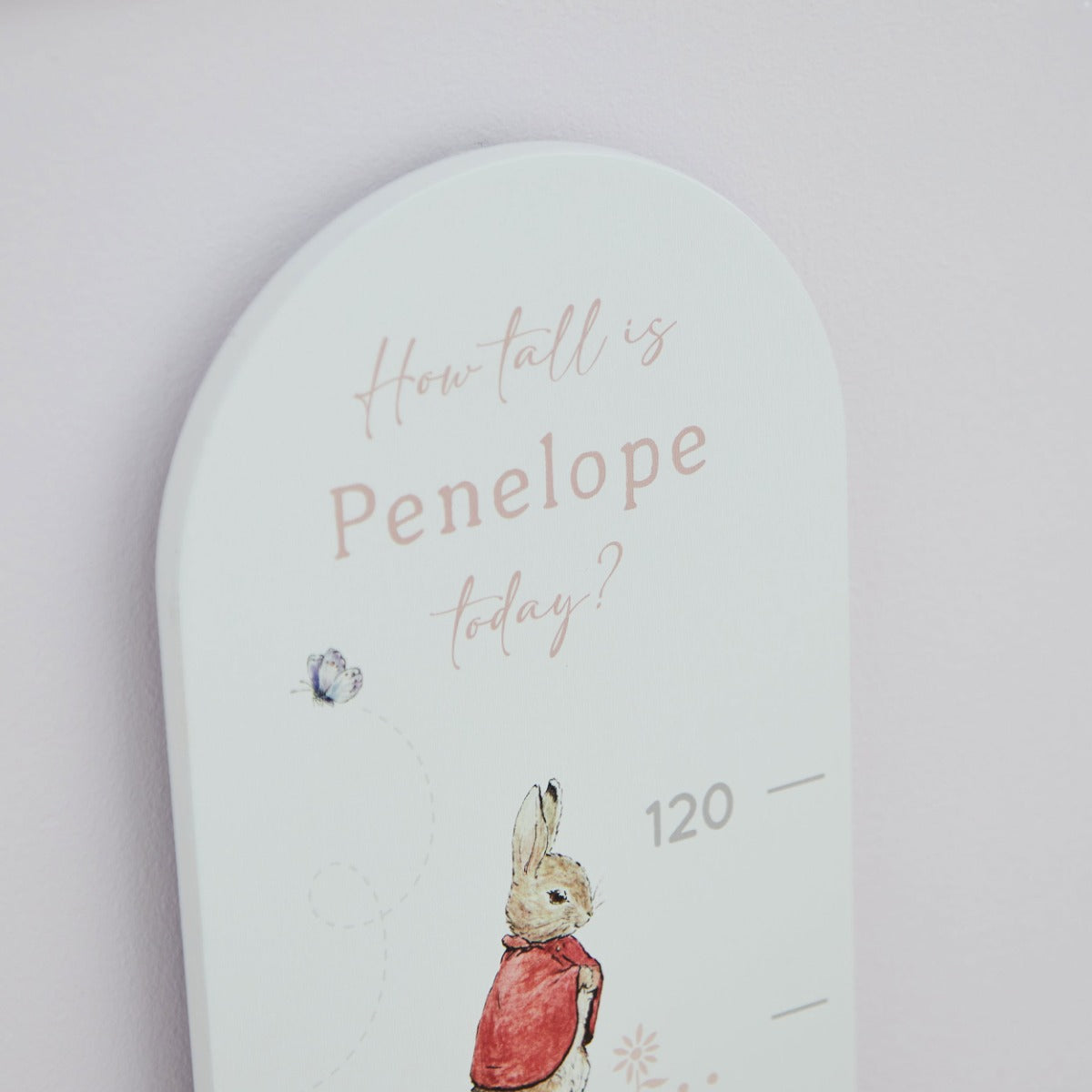 Personalised Pink Flopsy™ Bunny Height Chart FSC®