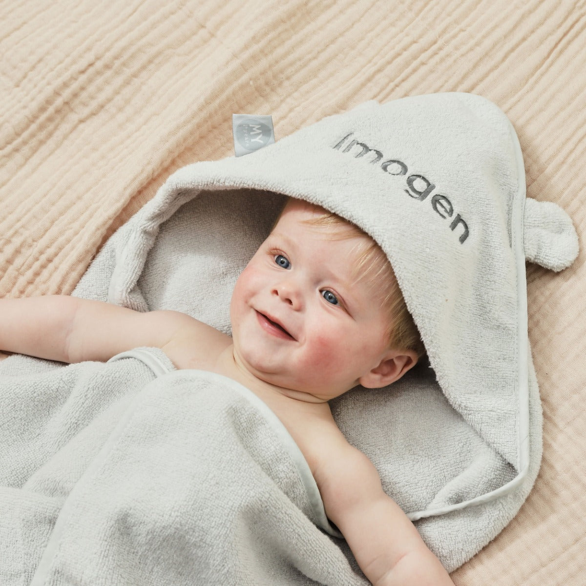 Personalised Grey New Baby Essentials Gift Set