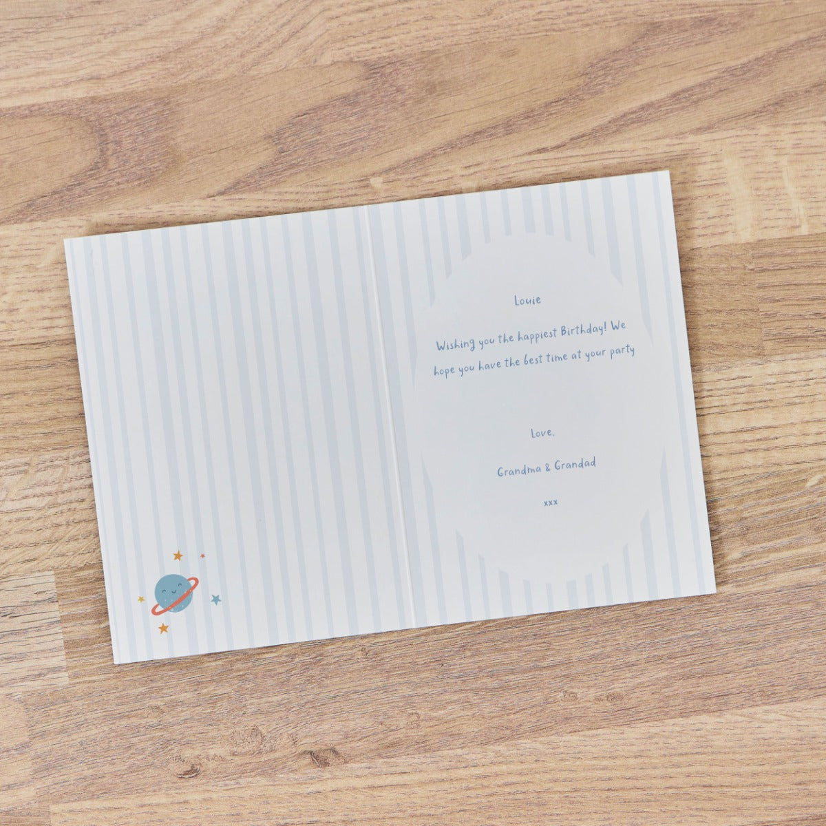 Personalised Space & Rocket Birthday Photo Card