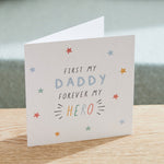 Personalised My Hero Father's Day Square Greeting Card 