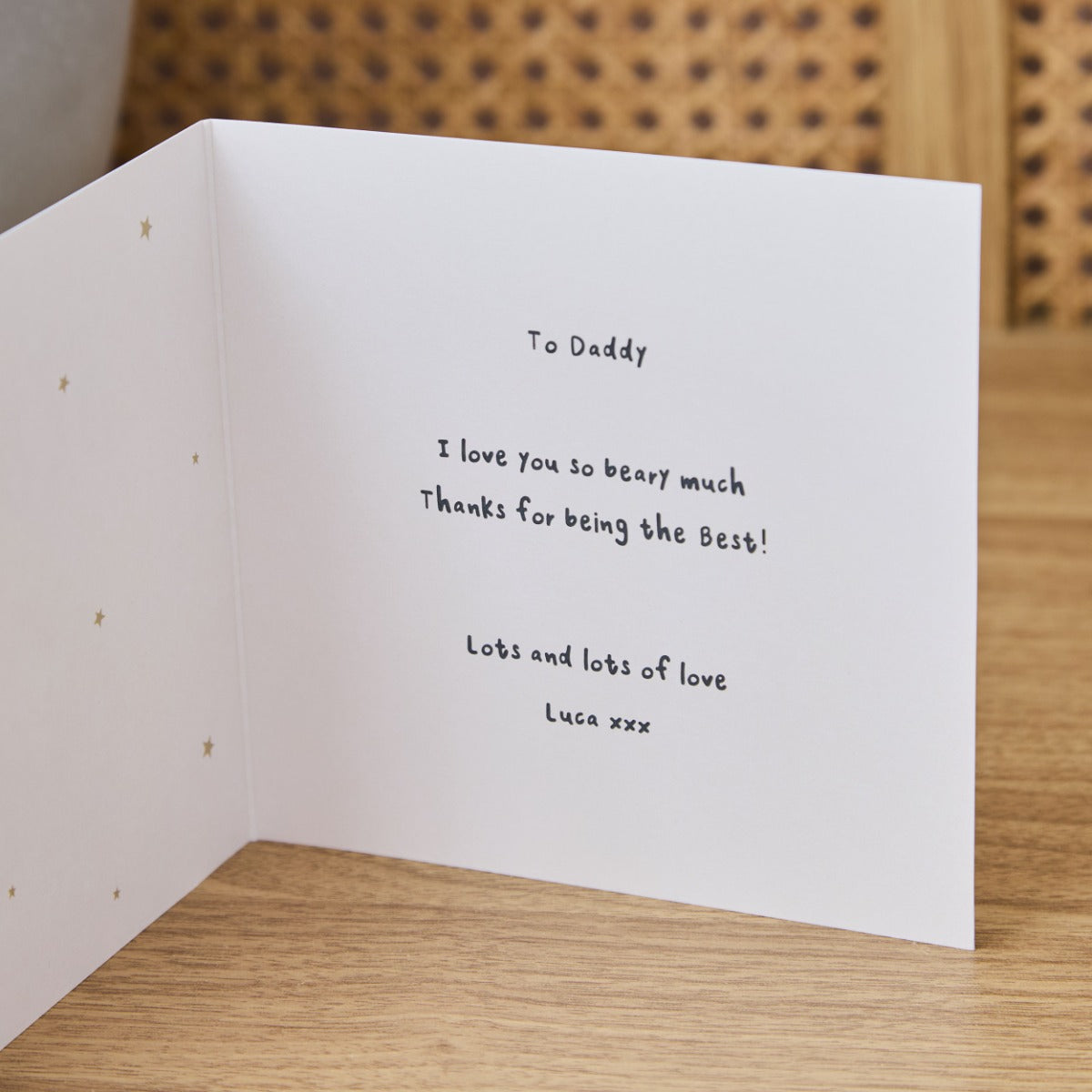 Personalised Father's Day Baby Bear Card