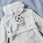 My Kids Personalised Football Grey Fleece Robe 