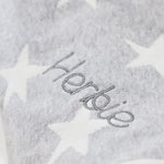 Personalised Grey Star Intarsia Baby Blanket