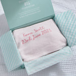 Personalised Light Pink Cellular Baby Blanket