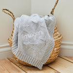 Personalised Grey Star Jacquard Baby Blanket