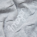 Personalised Grey Star Jacquard Baby Blanket