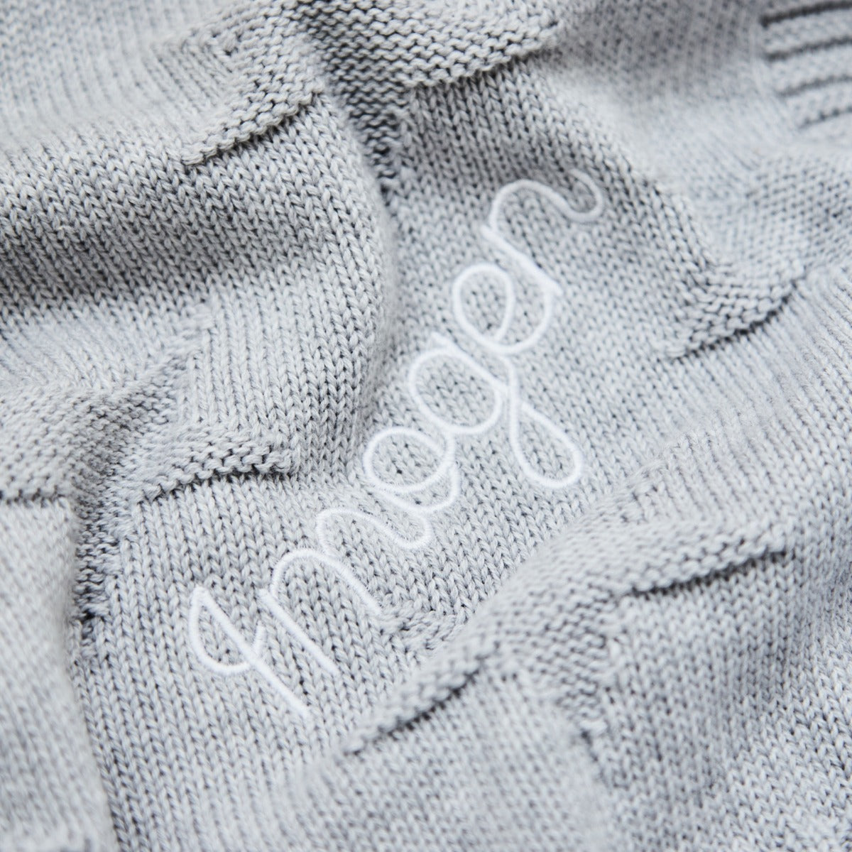 Personalised Grey Star Jacquard Baby Blanket