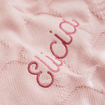 Personalised Pink Star Jacquard Baby Blanket