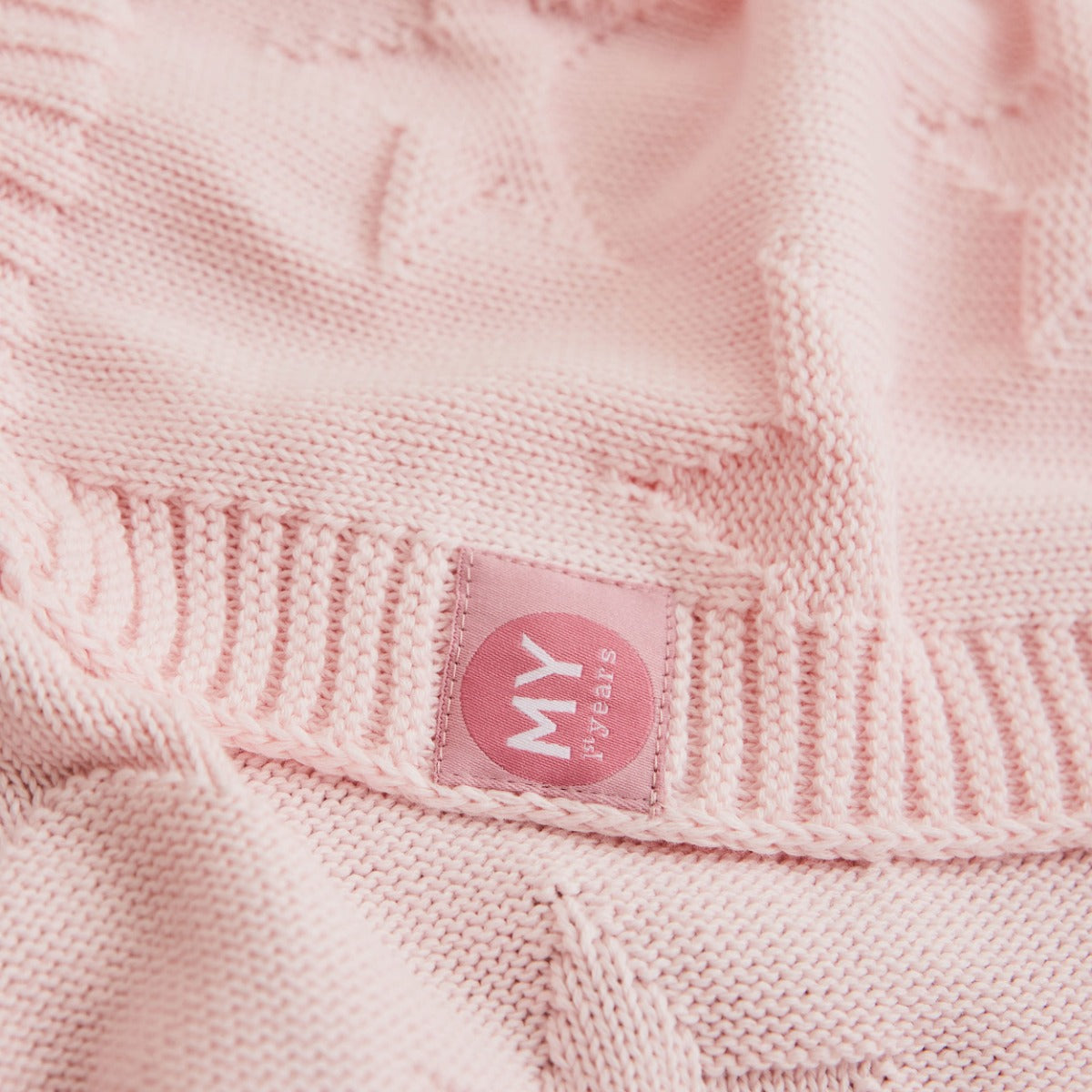 Personalised Pink Star Jacquard Baby Blanket