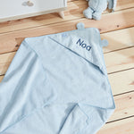 Personalised Large Blue Hooded Bath Towel