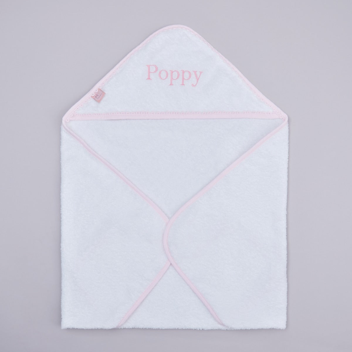 Personalised Pink Picot Trim Hooded Towel