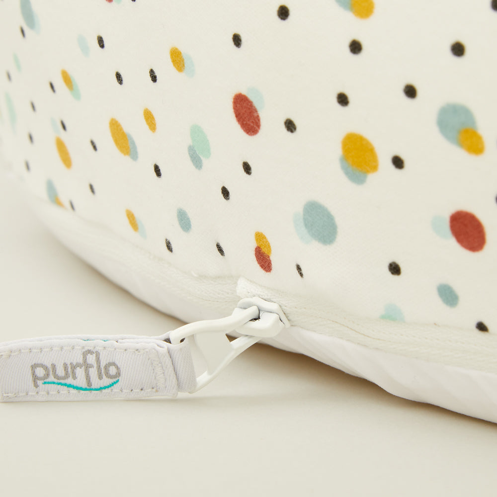 Personalised Purflo 'Scandi Spot' Baby Bed Zip