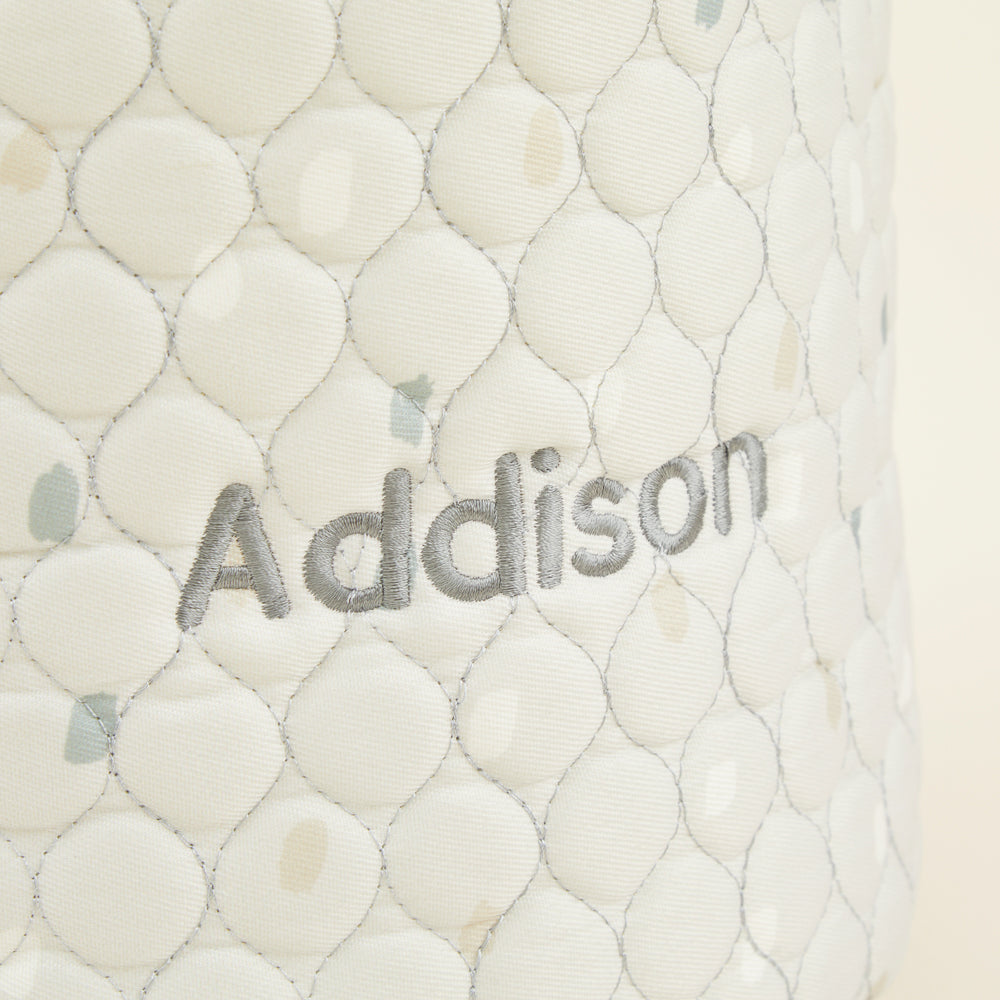 Personalised Small Grey Polka Dot Storage Bag