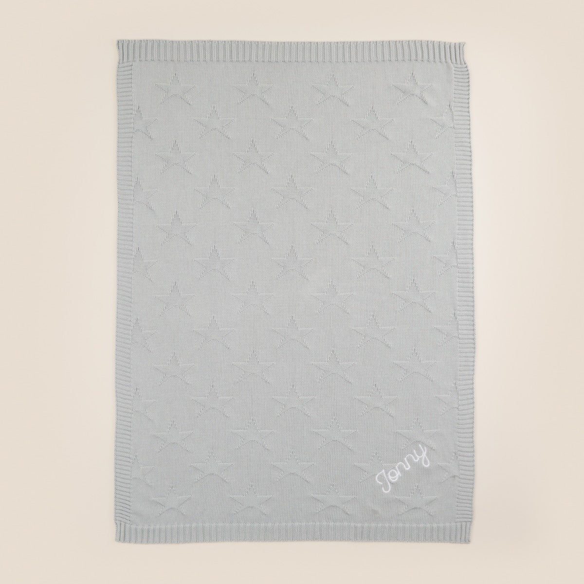 Personalised Light Blue Star Jacquard Blanket