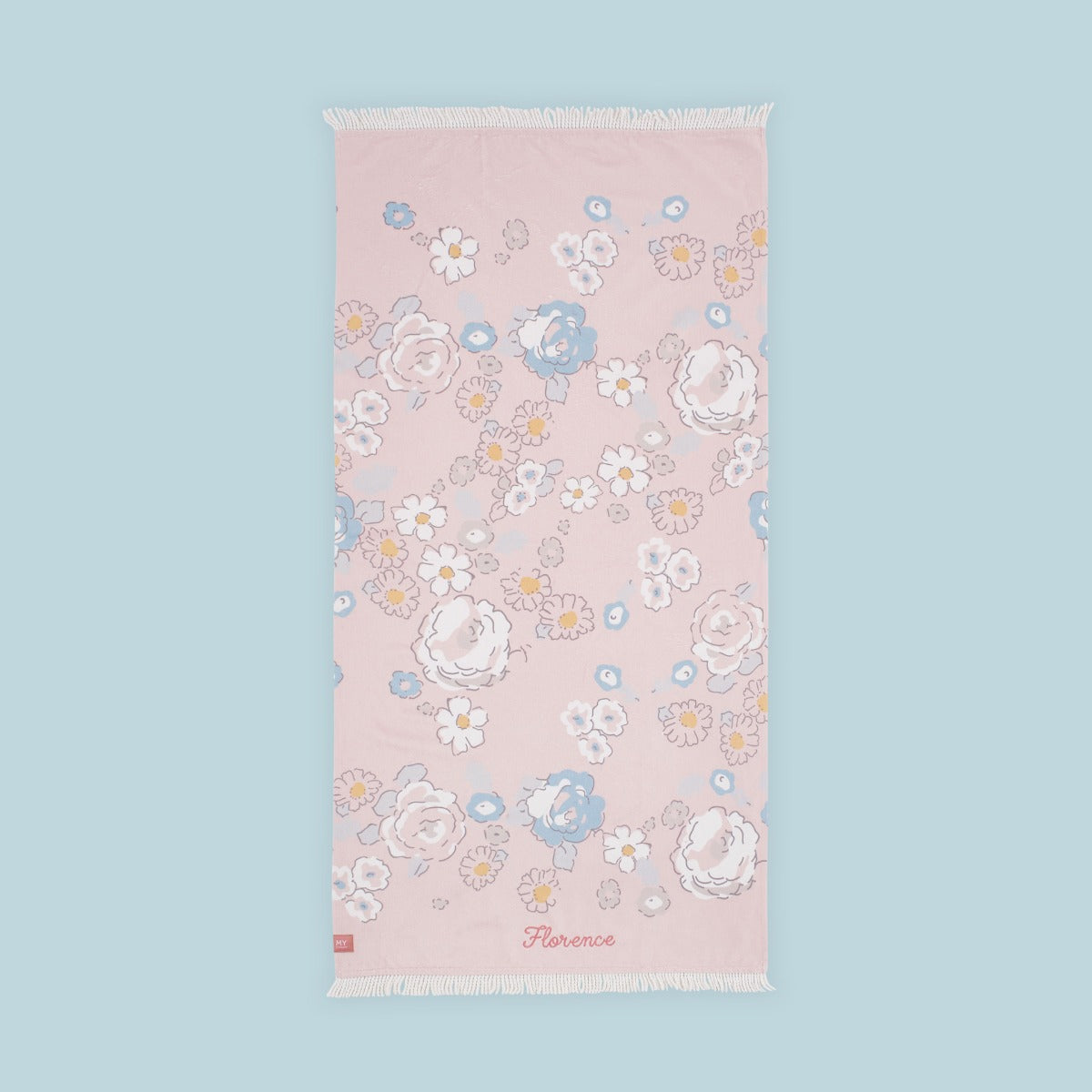 Personalised Floral Beach Towel
