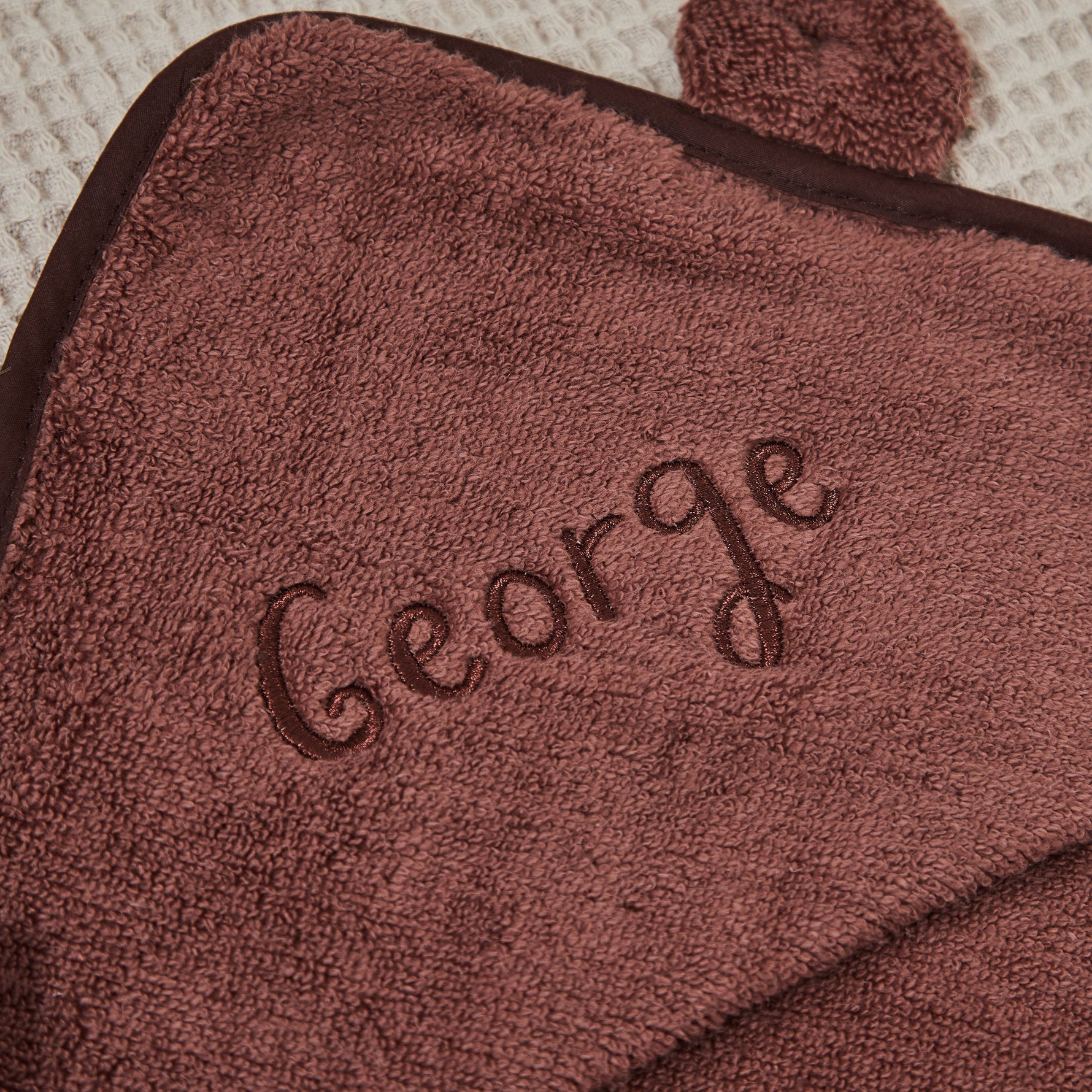 Personalised Cocoa Small Hooded Towel