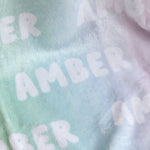 Personalised Rainbow Stripe Print Name Fleece Blanket
