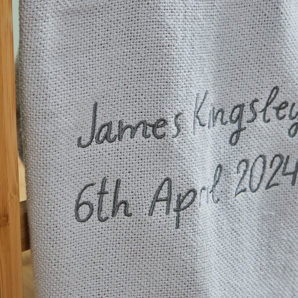 Personalised Light Grey Cellular Blanket 