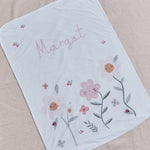 Personalised Sweet Pink Flower Jersey Blanket