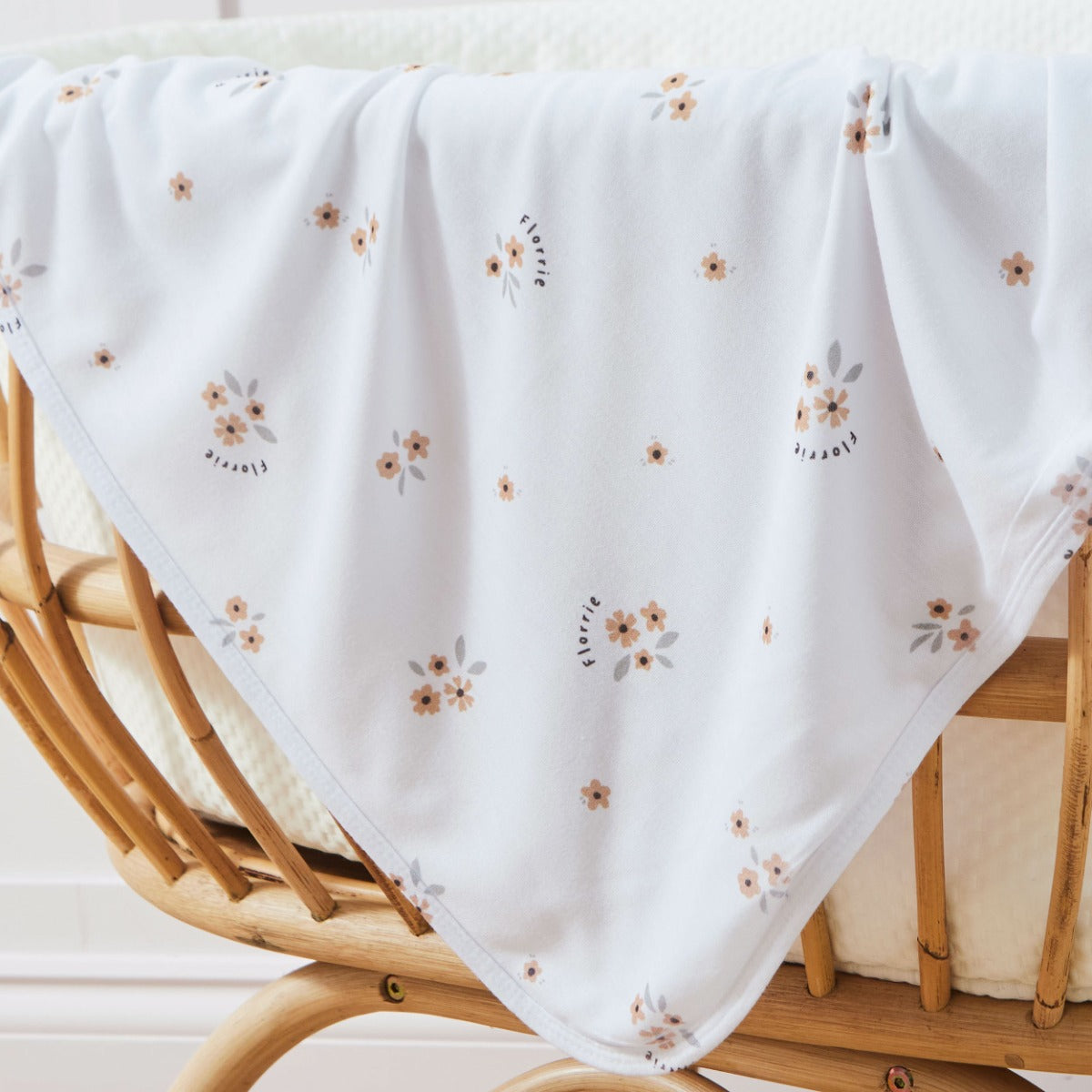 Personalised Yellow Floral Print Jersey Blanket