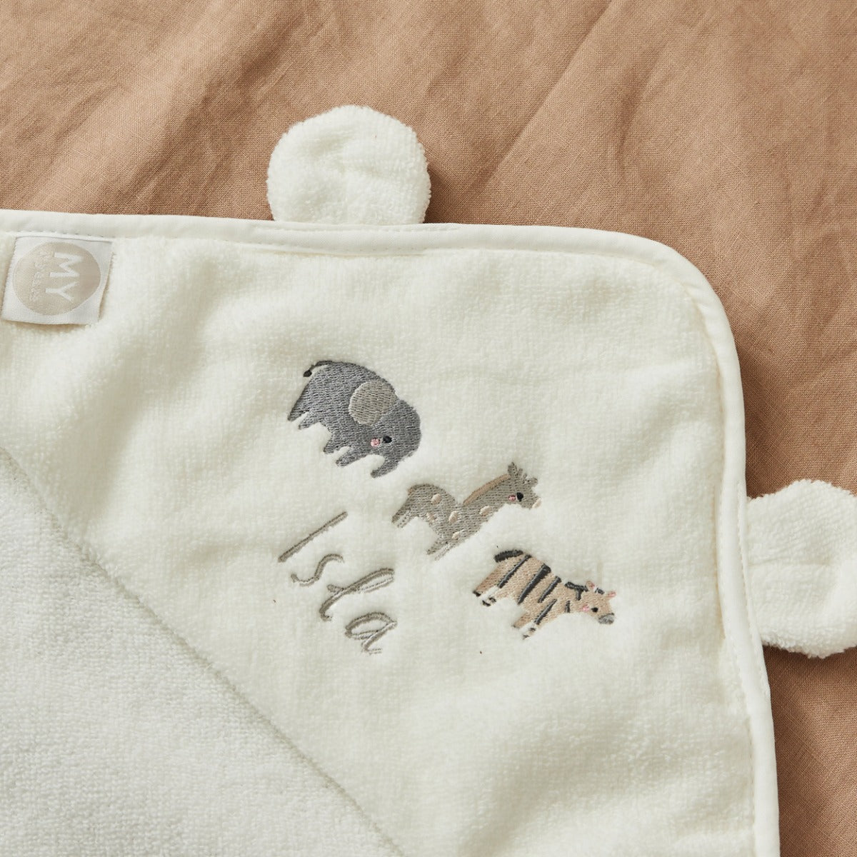 Personalised Ivory Born To Be Loved Hooded Towel