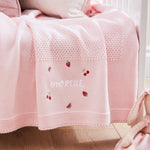 Personalised Fruit Design Light Pink Baby Shawl 