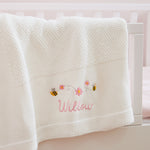 Personalised Bumblebee Ivory Baby Shawl 