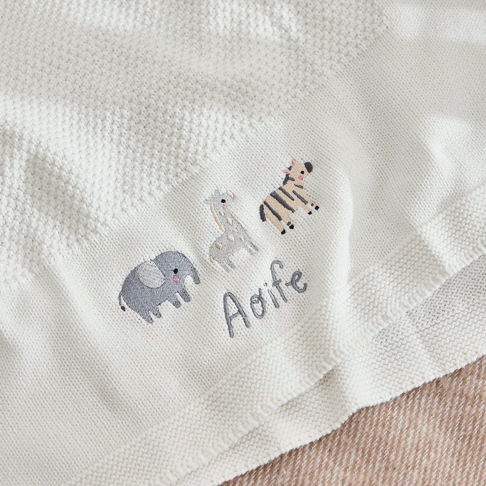 Personalised Born to be Loved Ivory Baby Shawl Blanket