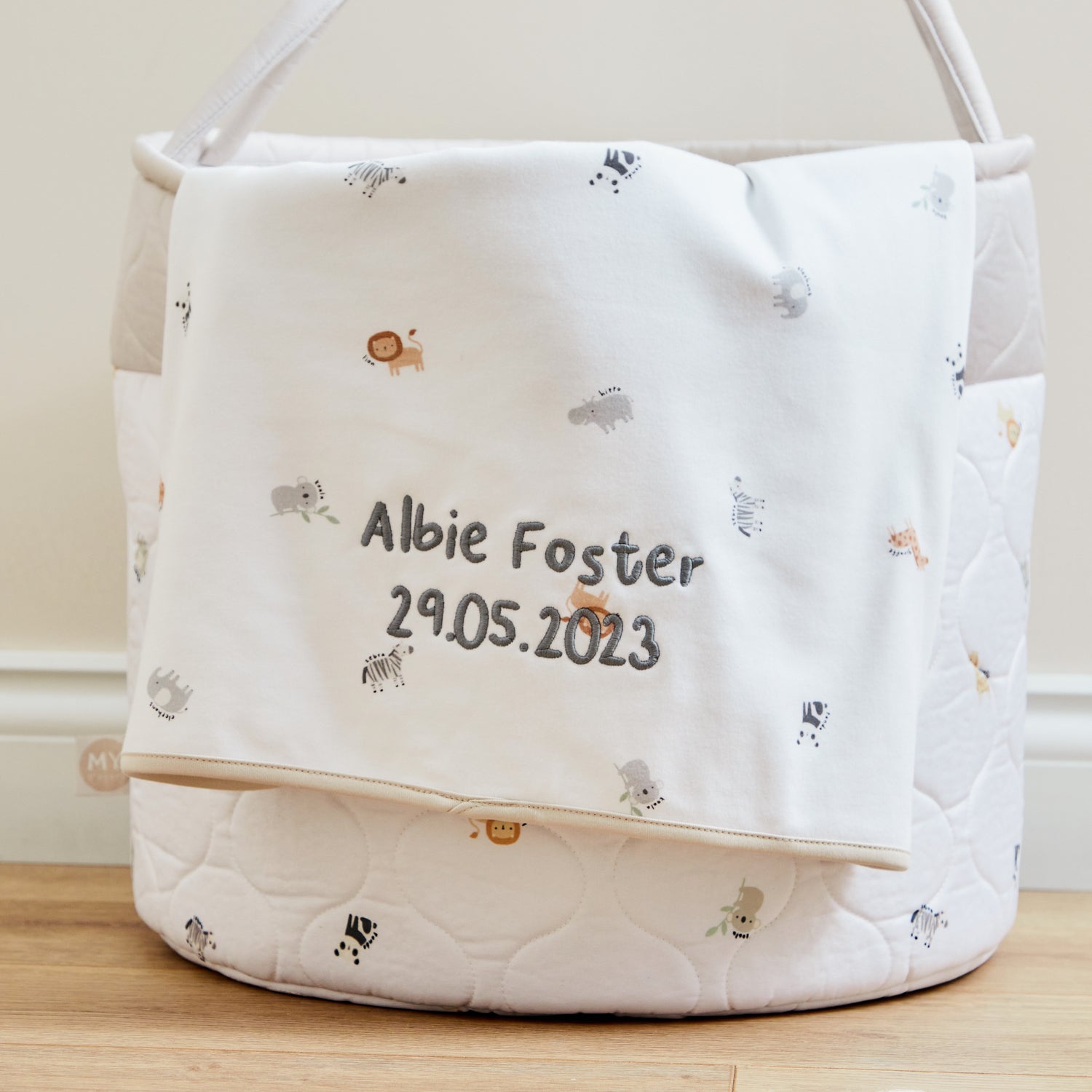 Personalised Safari Animal Jersey Blanket