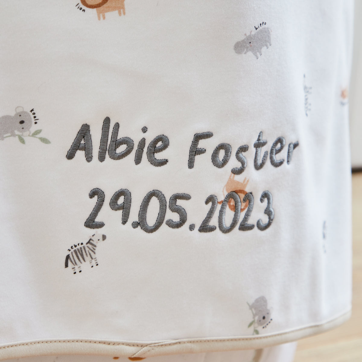 Personalised Safari Animal Jersey Blanket
