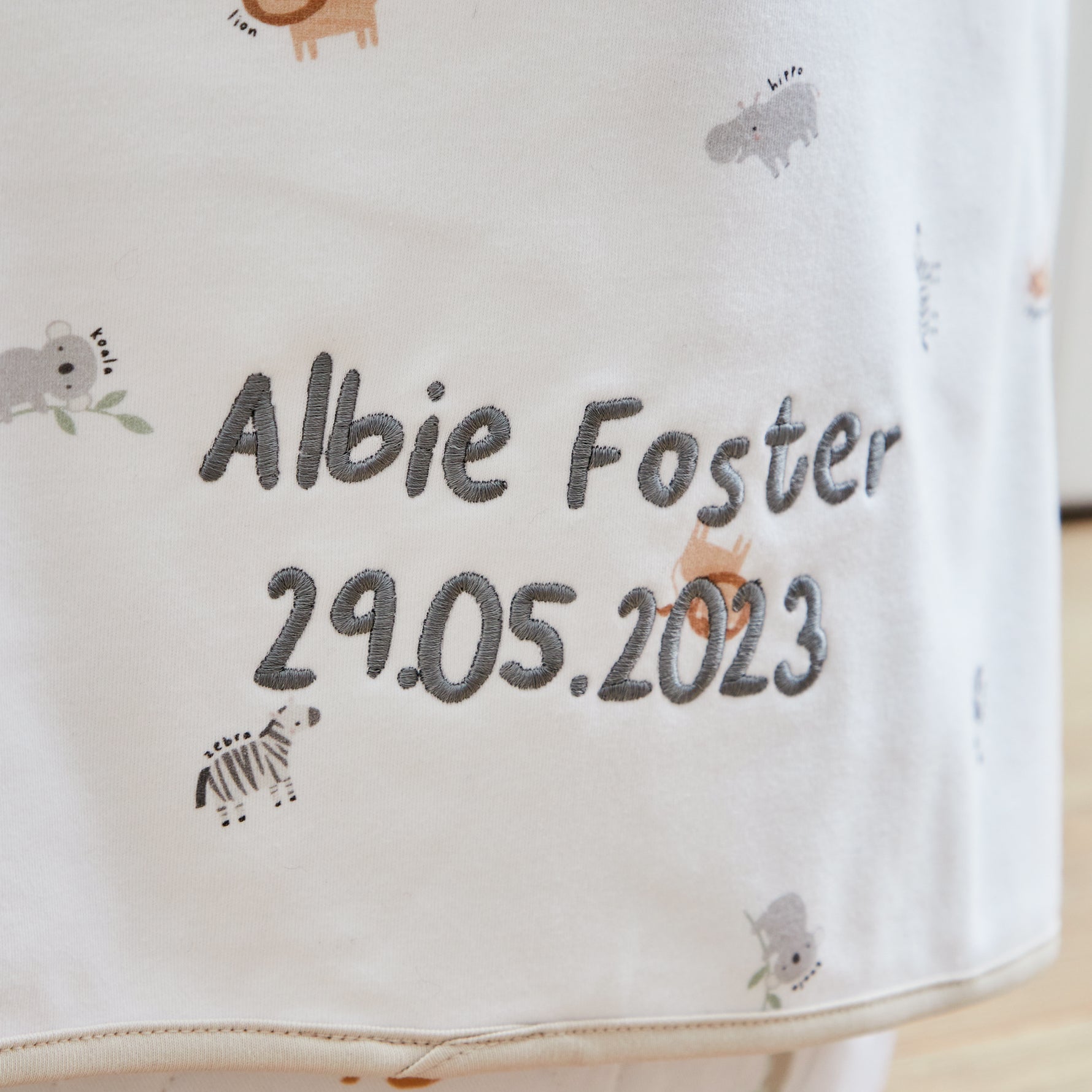 Personalised Safari Animal Jersey Blanket