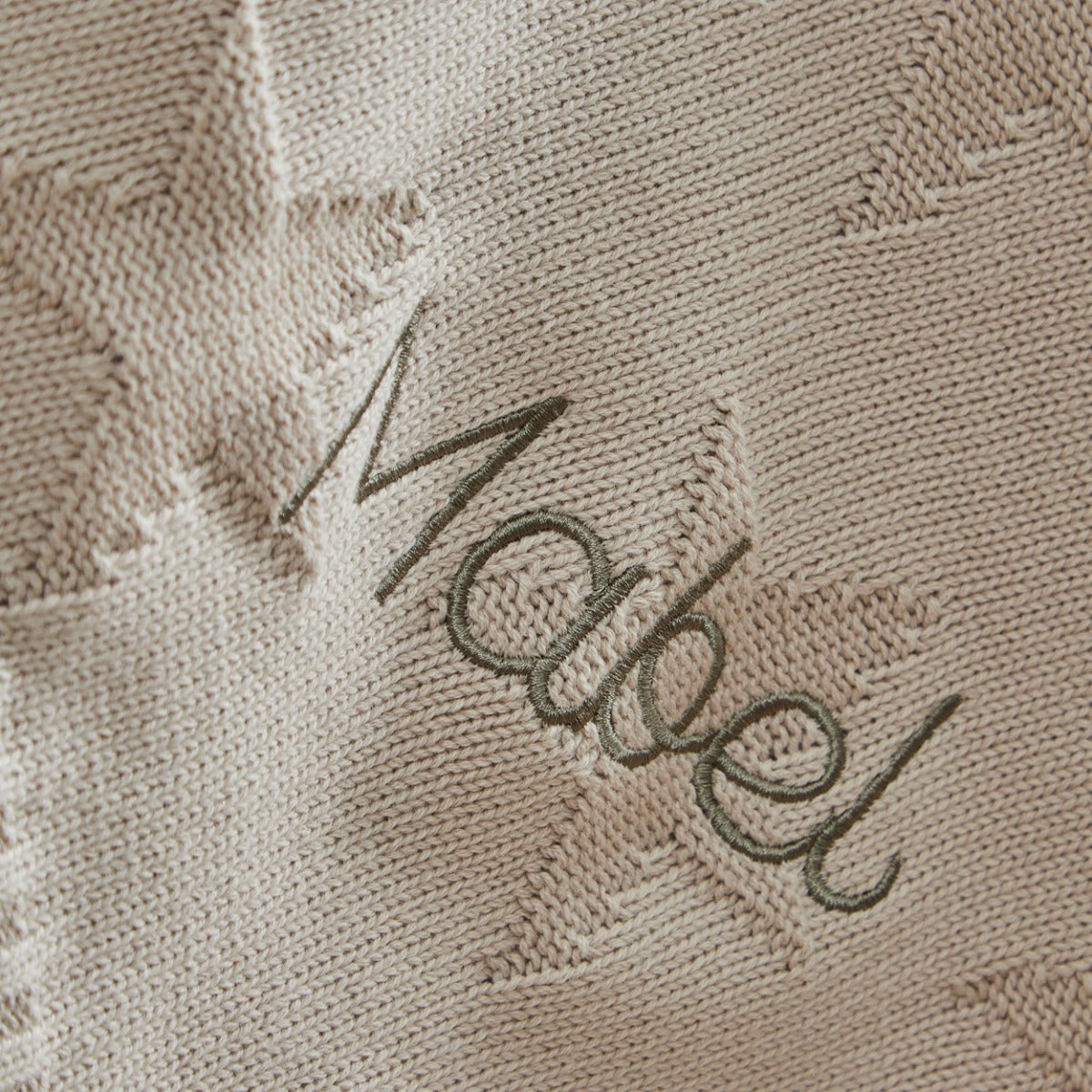 Personalised Oatmeal Star Jacquard Baby Blanket