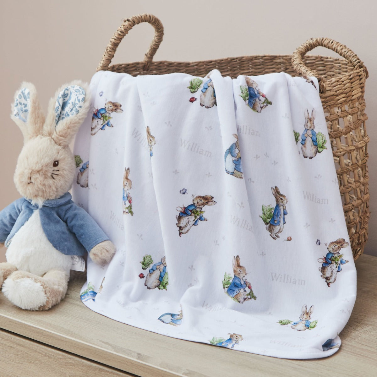 Personalised Peter Rabbit™ Jersey Blanket