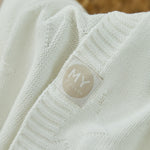 Personalised Born In 2026 Ivory Star Jacquard Baby Blanket
