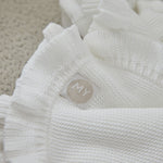 Personalised Floral Ivory Frill Blanket