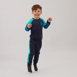 Personalised Blue Colour Block Tracksuit Model