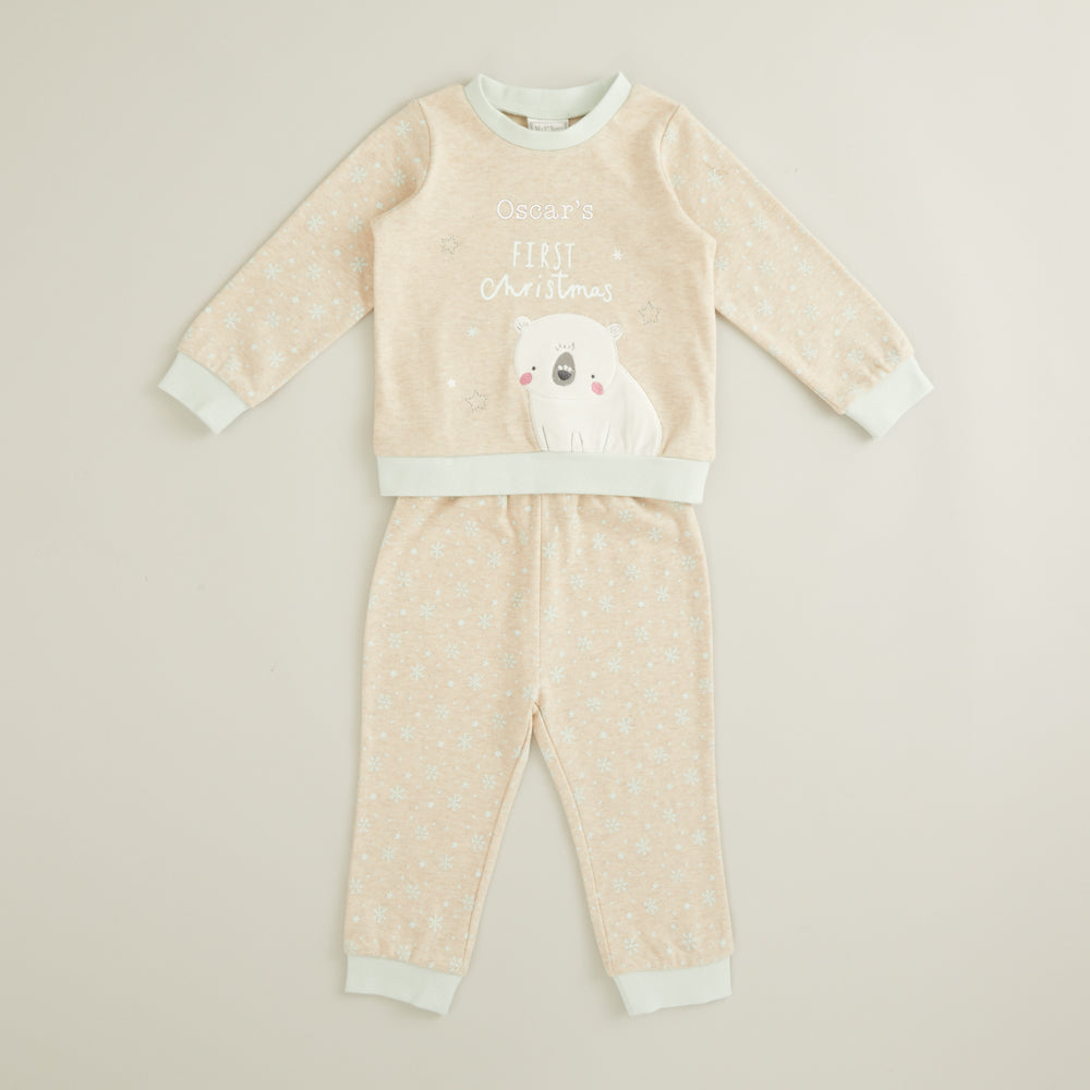 Personalised 'My 1st Christmas' Pyjama Set Flat