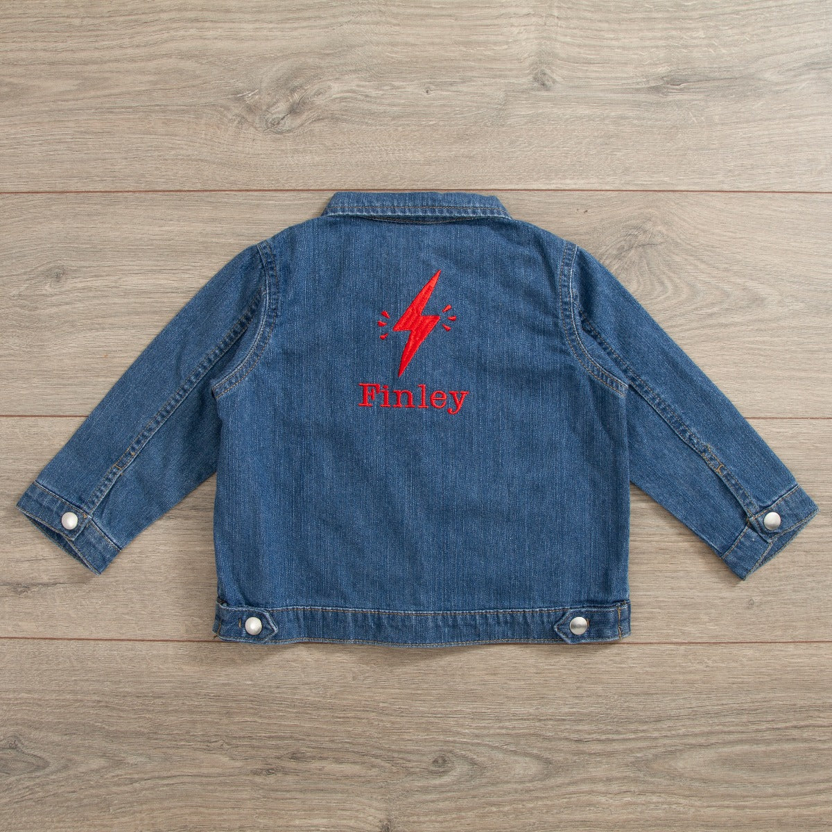 Personalised Lightening Bolt Design Denim Jacket