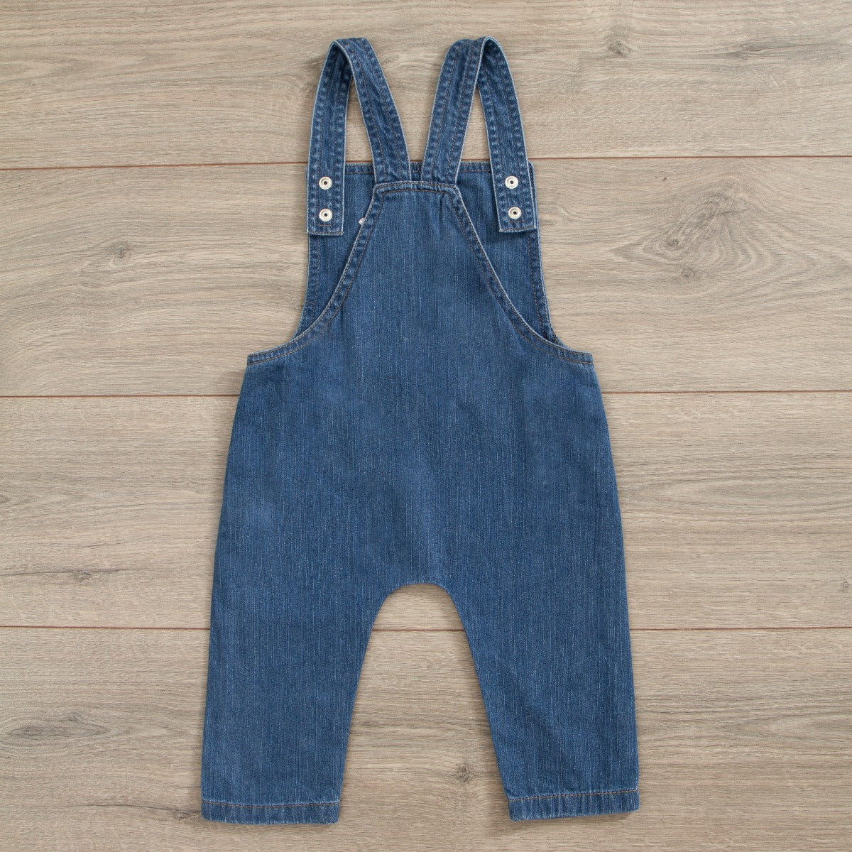 Personalised Lightening Bolt Design Denim Dungarees Back View