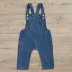Personalised Lightening Bolt Design Denim Dungarees Back View